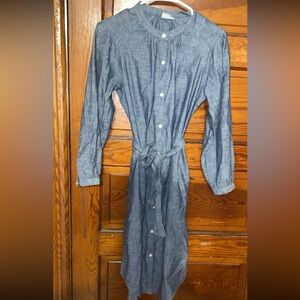 Blue-jean style Button-Up Dress with Belt
